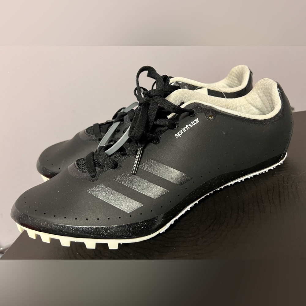 NWT Adidas SPRINTSTAR Track RUNNING Shoes MEN 7.5 Black